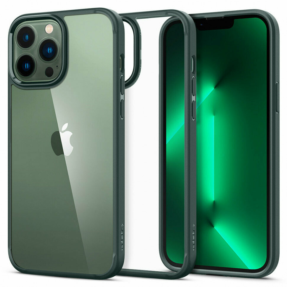 Зеленый чехол Spigen (Ultra Hybrid) iPhone 13 Pro