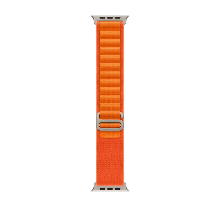 Apple Watch Ultra 49мм, корпус из титана, ремешок Alpine оранжевого цвета, MNHH3K