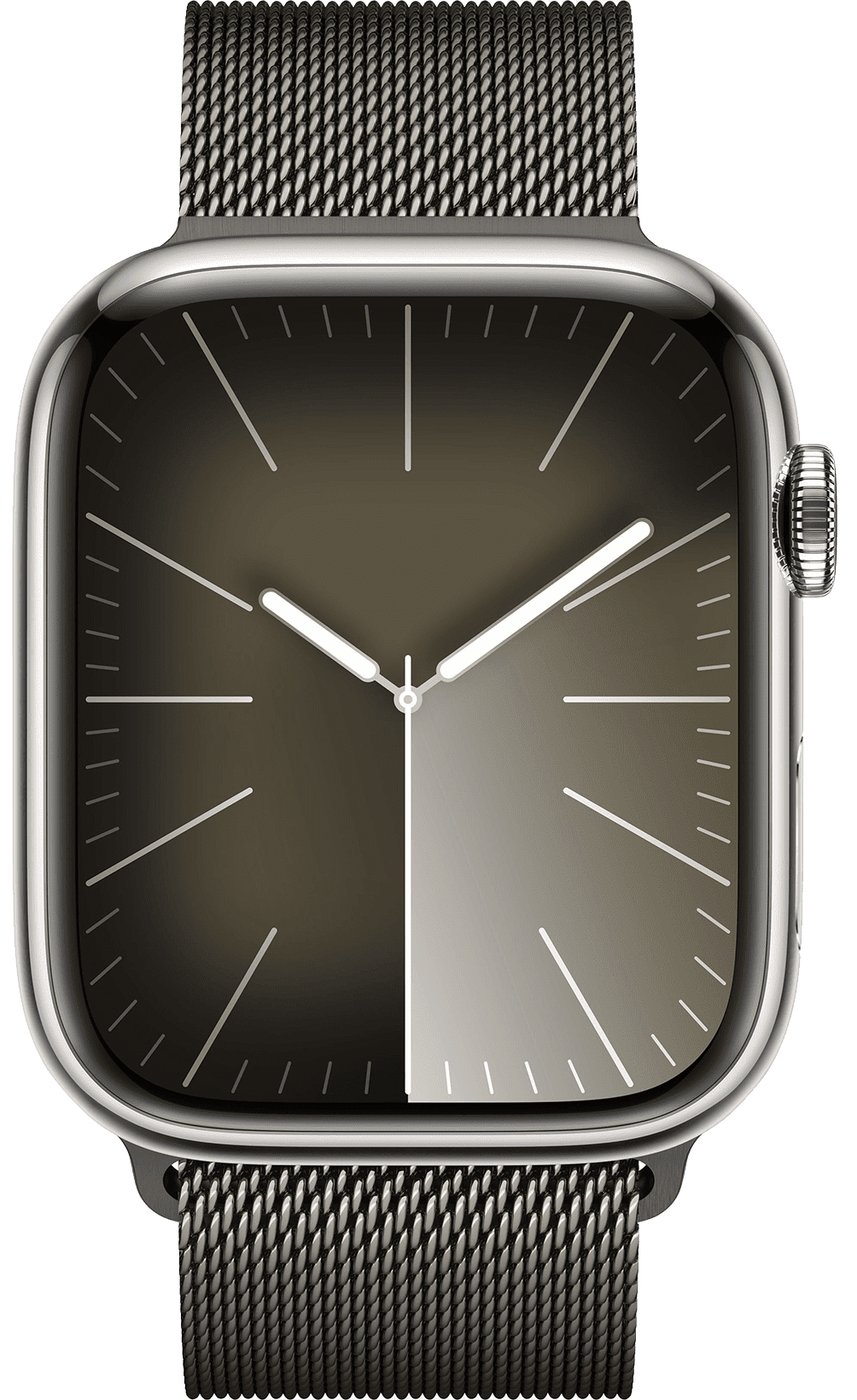 Apple Watch Series 9, 45 мм, корпус из нержавеющей стали цвета «графит», ремешок миланская петля