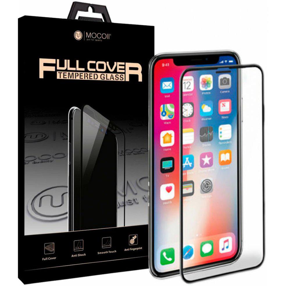 Защитное стекло MOCOLL полноразмерное 2.5D для iPhone 11 PRO MAX / XS MAX Черное (Серия Storm)