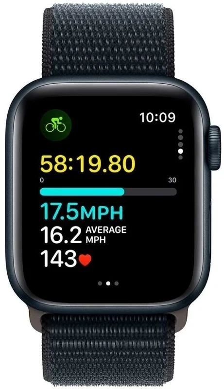 Apple Watch SE 2 2023 44мм корпус из алюминия цвета «тёмная ночь», ремешок цвета «тёмная ночь»