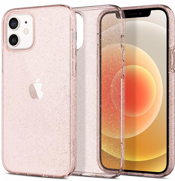 Чехол Spigen Liquid Crystal Glitter, rose -iPhone 12/ iPhone 12 Pro