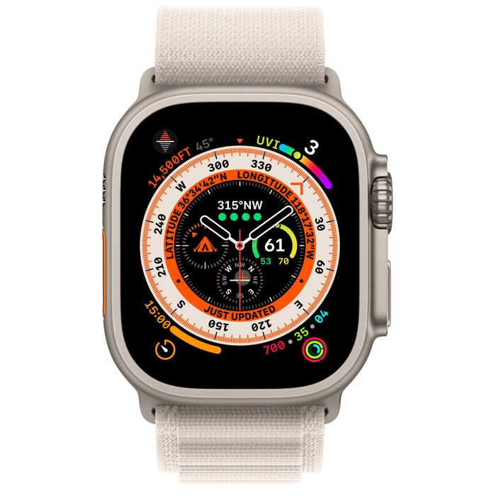Apple Watch Ultra 49мм (MQFT3K)корпус из титана, ремешок Alpine цвета «сияющая звезда»