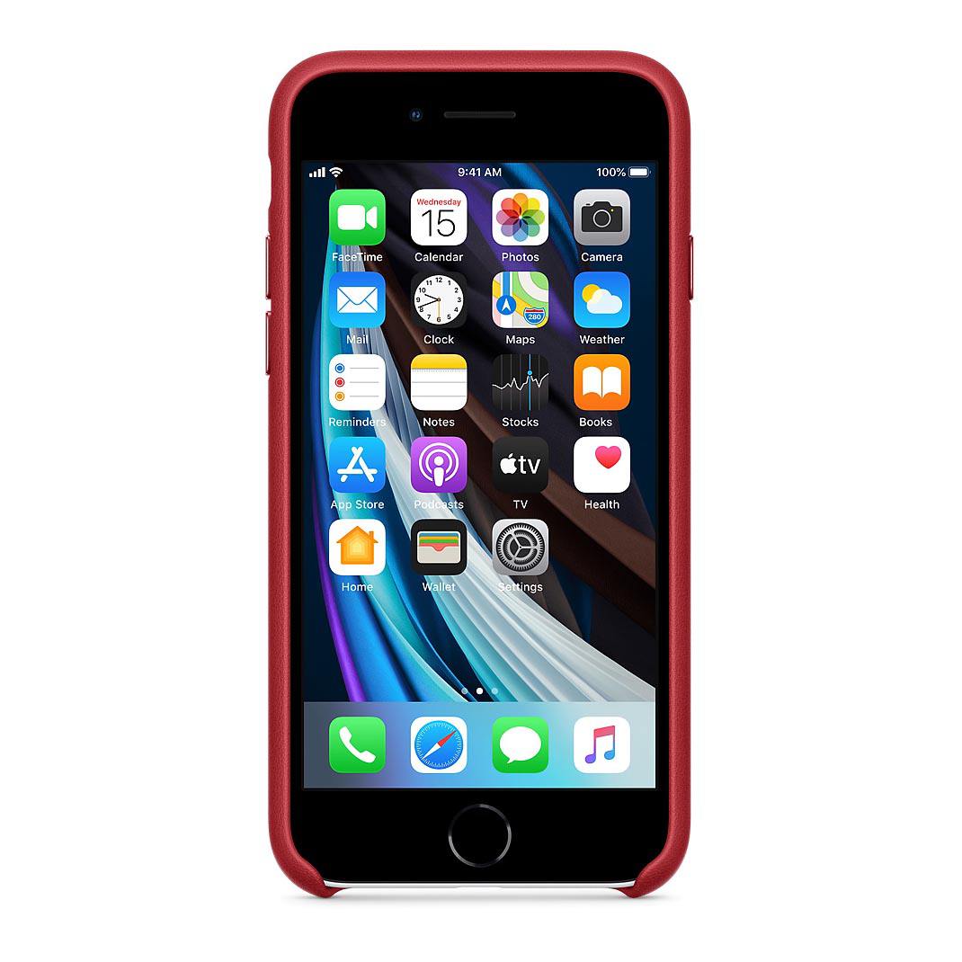 Чехол Leather Case для iPhone 7/8/SE (2020) Red