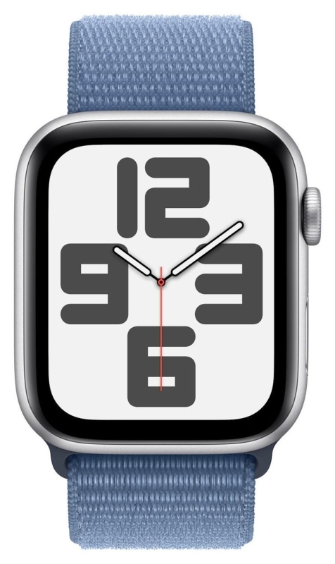 Apple Watch SE 2 2023 40мм (MNPP3K) корпус из алюминия серебристого цвета, ремешок синего цвета