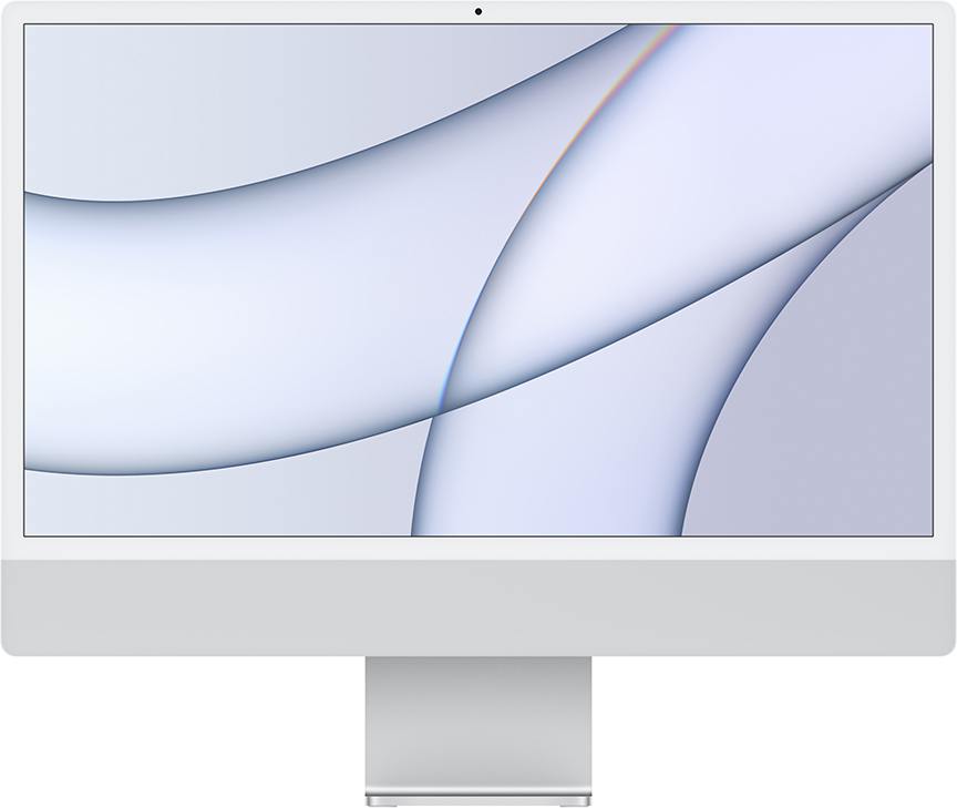Apple iMac 24" Retina 4,5K (MGPD3RU/A) (M1 8C CPU, 8C GPU) 8 ГБ, 512 ГБ SSD, серебристый