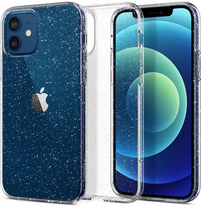 Чехол Spigen Liquid Crystal Glitter, clear-iPhone 12/12 Pro