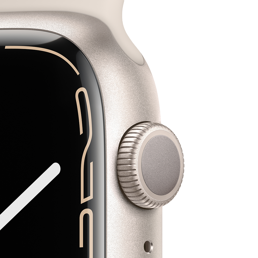 Apple Watch Series 7 GPS, 45 мм Сияющая звезда, спортивный ремешок цвета сияющая звезда