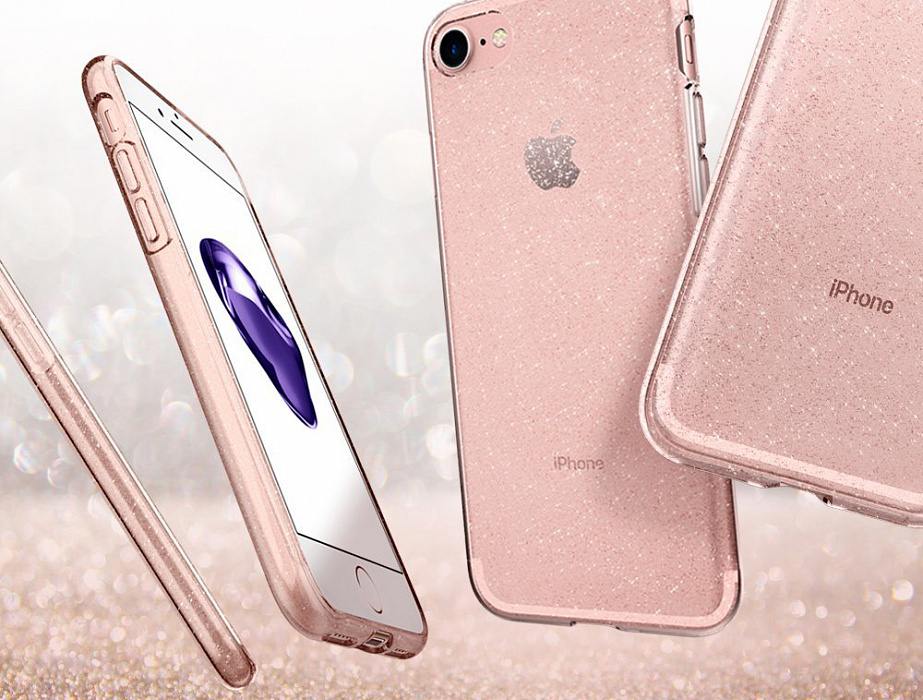 Чехол Spigen Liquid Crystal Glitter Rose Quartz для iPhone 7/8/SE 2020