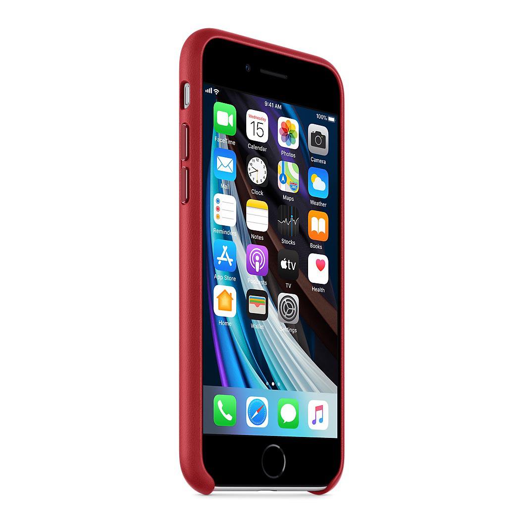 Чехол Leather Case для iPhone 7/8/SE (2020) Red