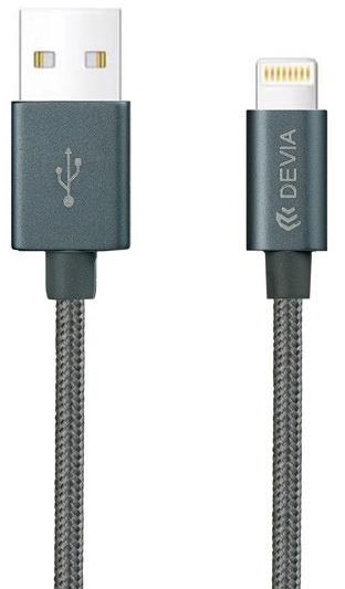 Серый кабель Devia USB-A/Lightning MFI