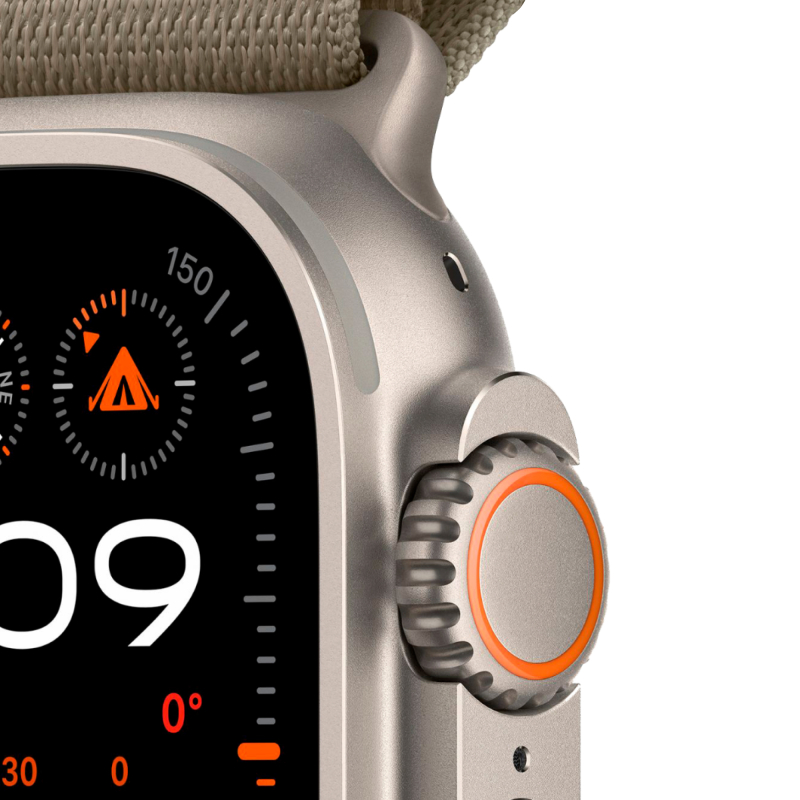 Apple Watch Ultra 2, 49 мм, корпус из титана, ремешок Alpine оливкового цвета