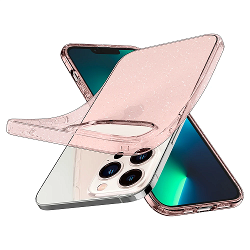 Блестяще-розовый чехол Spigen (Liquid Crystal) iPhone 13 Pro