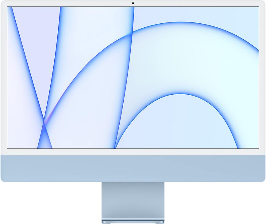 Apple iMac 24" Retina 4,5K (MGPK3RU/A) (M1 8C CPU, 8C GPU) 8 ГБ, 256 ГБ SSD, синий