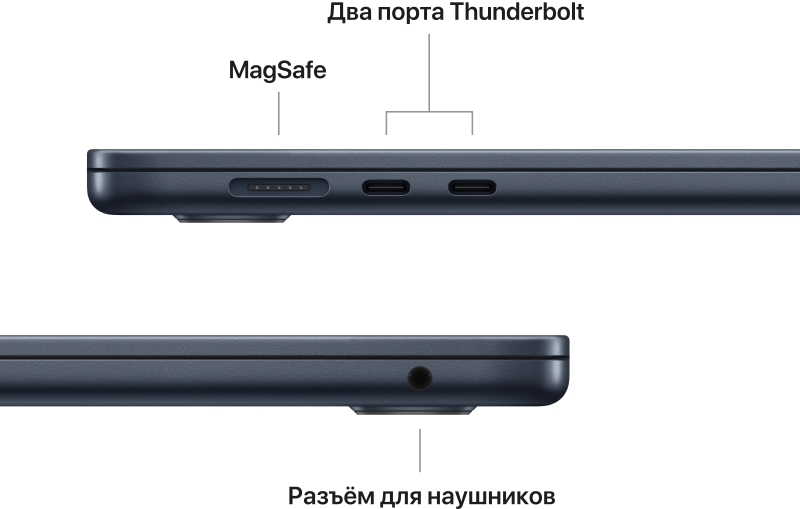 MacBook Air 15,3" (MQKW3K) Apple M2, 8 ГБ, 256 ГБ, полуночный черный