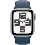 Apple Watch SE 2 2023 40мм корпус из алюминия серебристого цвета, спортивный ремешок синего цвета