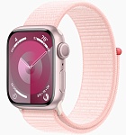 Apple Watch Series 9, 45 мм, корпус из алюминия розового цвета, тканевый ремешок розового цвета