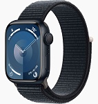 Apple Watch Series 9, 45 мм, корпус из алюминия цвета «тёмная ночь», тканевый ремешок цвета «тёмная ночь»