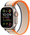 Apple Watch Ultra 2, 49 мм, корпус из титана, ремешок Trail оранжевого/бежевого цвета