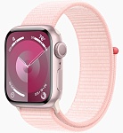 Apple Watch Series 9, 41 мм, корпус из алюминия розового цвета, тканевый ремешок розового цвета