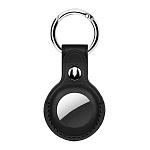 Чехол-брелок для AirTag Devia Leather Key Ring, черный